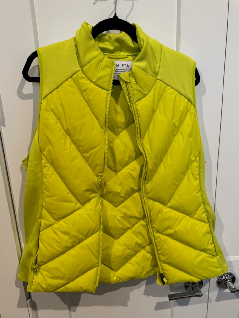 Athleta Acid Yellow Puffer Vest